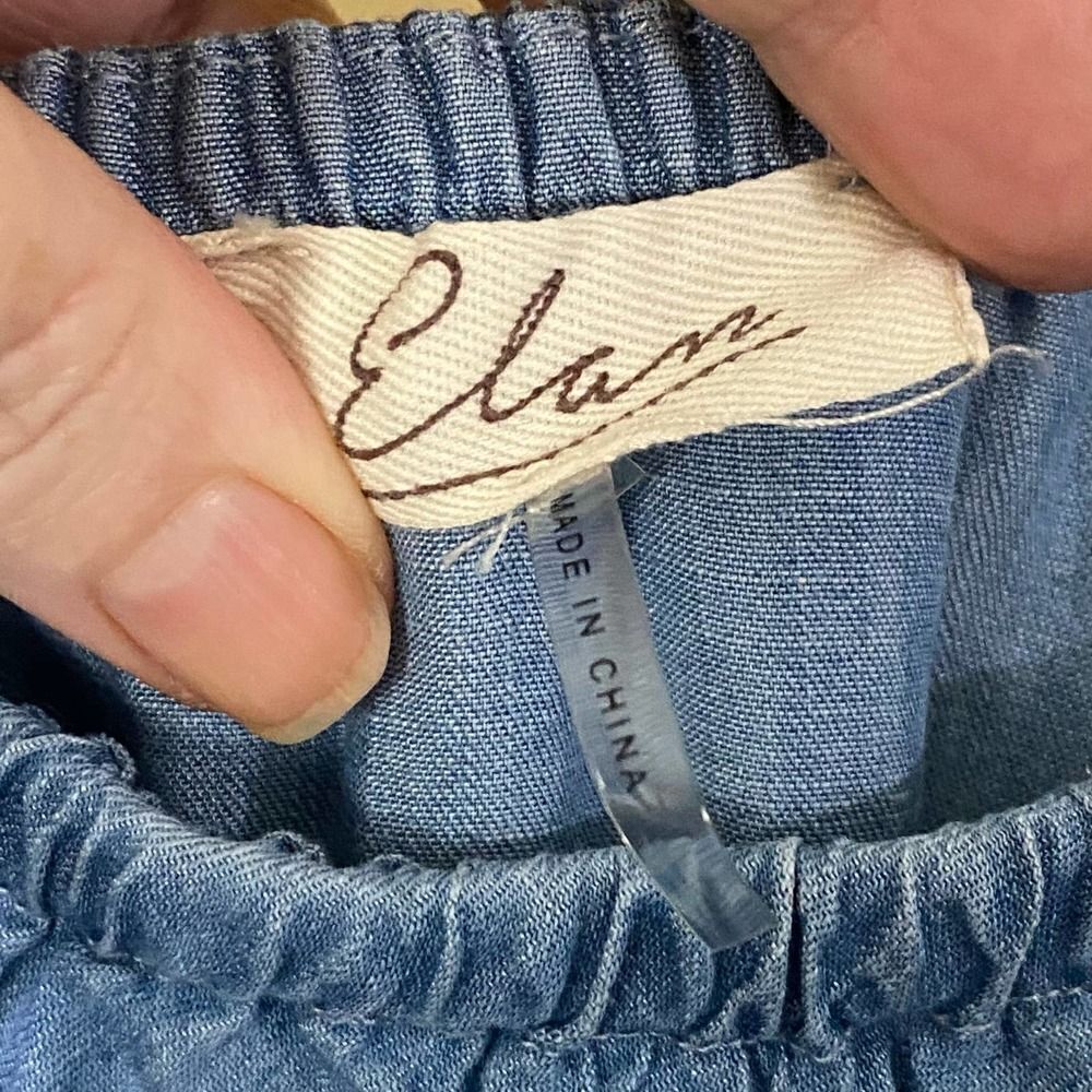 Elan Off -Shoulder Blue Ruffle -Layer Raw Edge Off-Shoulder Mini Dress - Picture 7 of 7